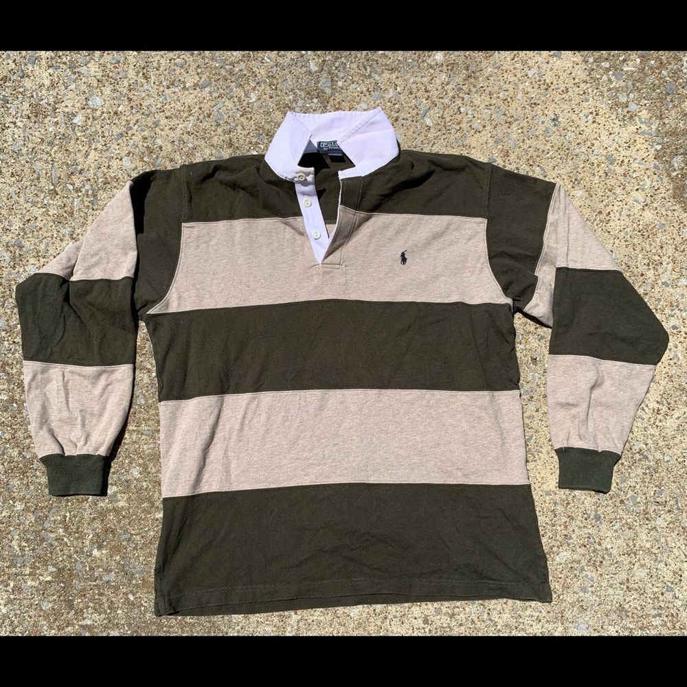Ralph Lauren long sleeve stripes size M polo